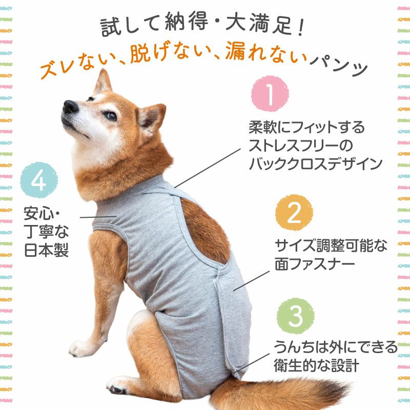 中型犬用 伸びて 着せやすい ベア天 介護服 マナーガード(R) 男女兼用
