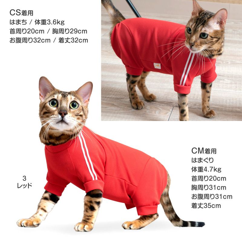 猫用 体操服 ジャージ つなぎ 体温調整 温度調整 | ダックス、猫