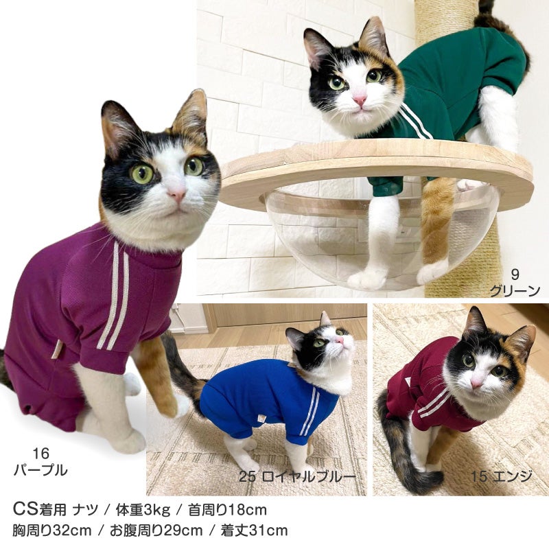 猫用体操服ジャージつなぎ