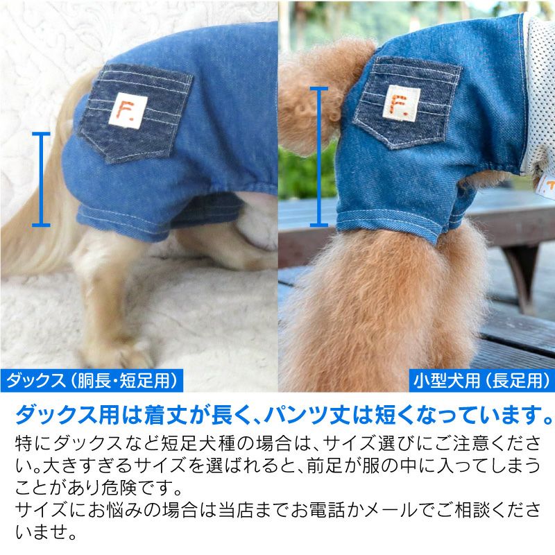 ポケット付き デニム ニット パンツ おそろコーデ ダックス 小型犬用