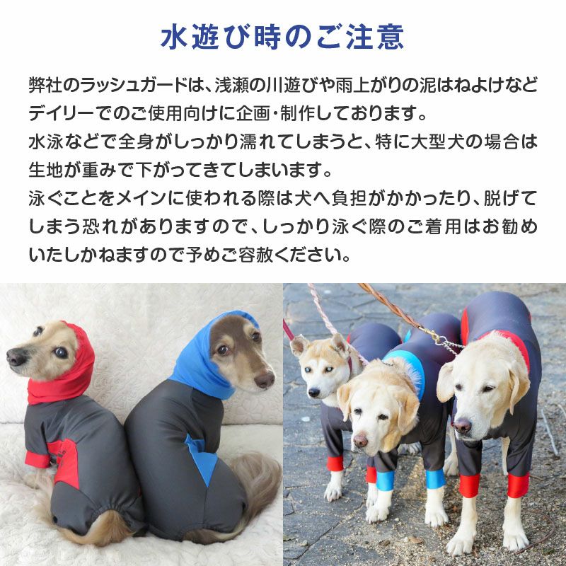 中型犬用 伸びて 着せやすい ドッグプレイ(R) 撥水 ラッシュガード