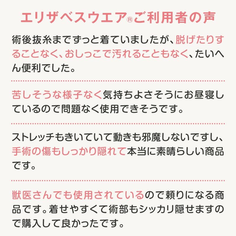 F.ベア天竺術後服エリザベスウエア(R)(女の子/フレブル用/伸縮性素材)