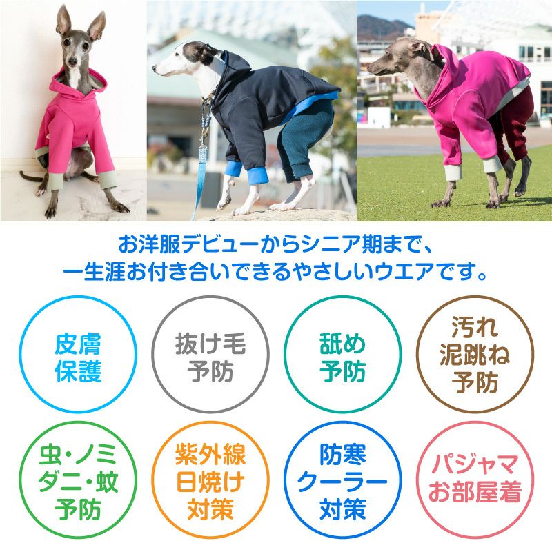 トラディショナルウェザーウェア カンガルーポケット裏毛パーカー イタグレ用 伸びて 着せやすい カンガルー ポケット付 裏起毛 パーカー