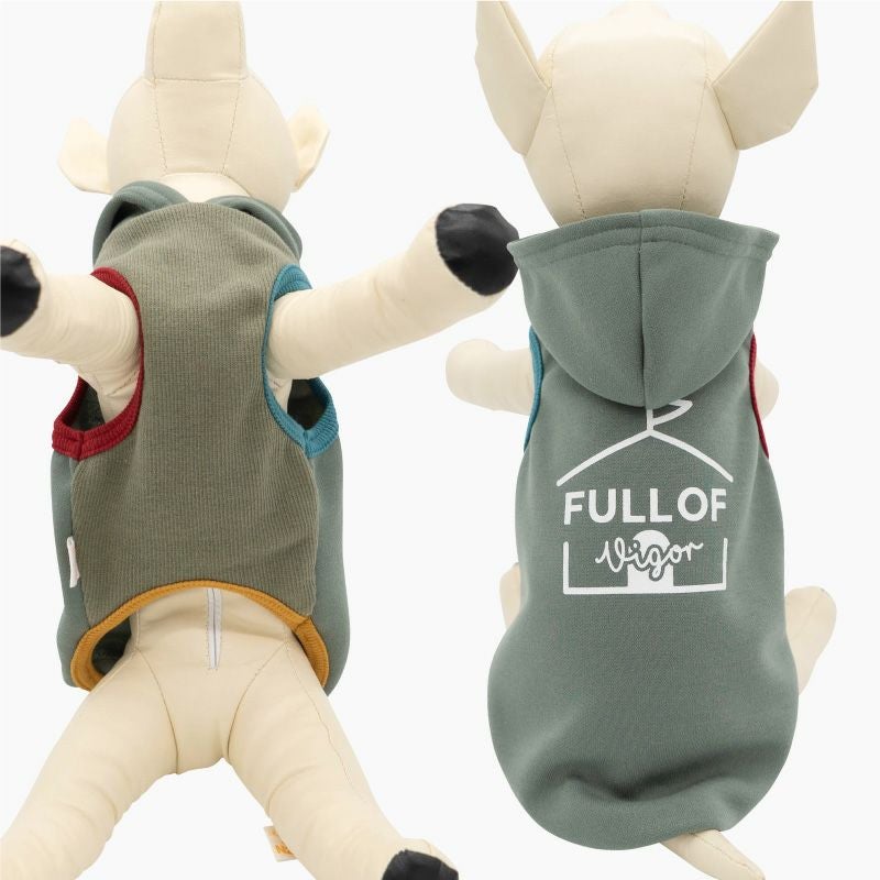 配色 リブ ダンボールニット パーカー ダックス 小型犬用 | ダックス