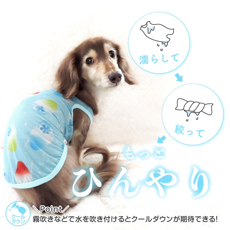 バラエティ柄接触冷感メッシュタンク(ダックス・小型犬用)