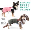 足跡刺しゅう防蚊切り替え袖なしつなぎ(ダックス・小型犬用)
