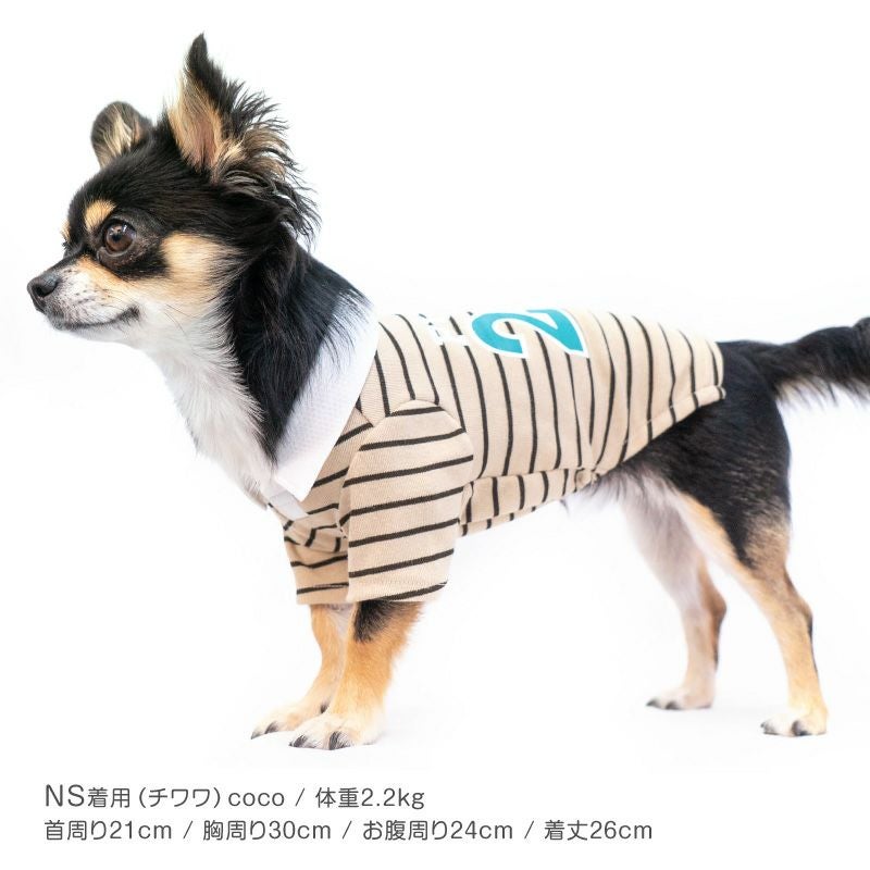 防蚊 衿 バックプリント フライス ポロシャツ ダックス 小型犬用