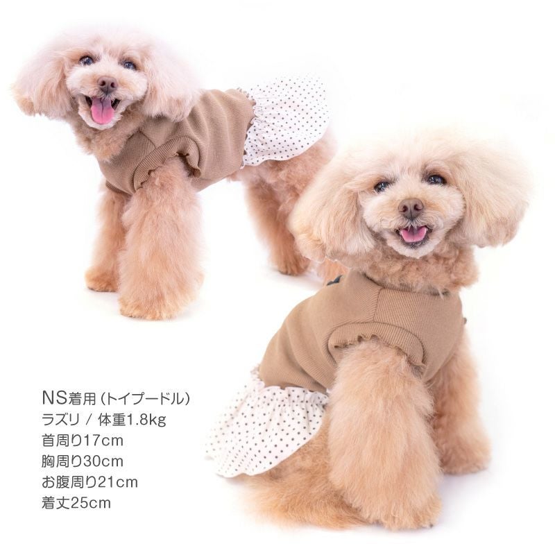 ドット 柄 フリル テレコ ワンピース ダックス 小型犬用 | ダックス