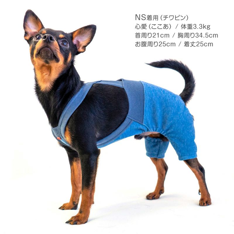 デニム ニット サロペット パンツ おそろコーデ ダックス 小型犬用
