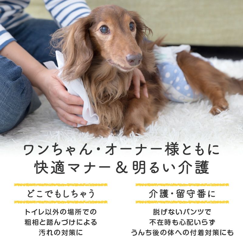 うんちキャッチ おむつカバー プーぱんつ(R) ダックス 小型犬用
