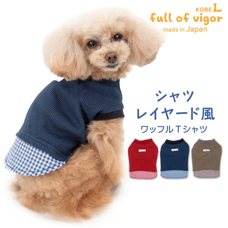 シャツ レイヤード風 ワッフル Tシャツ おそろコーデ ダックス 小型犬