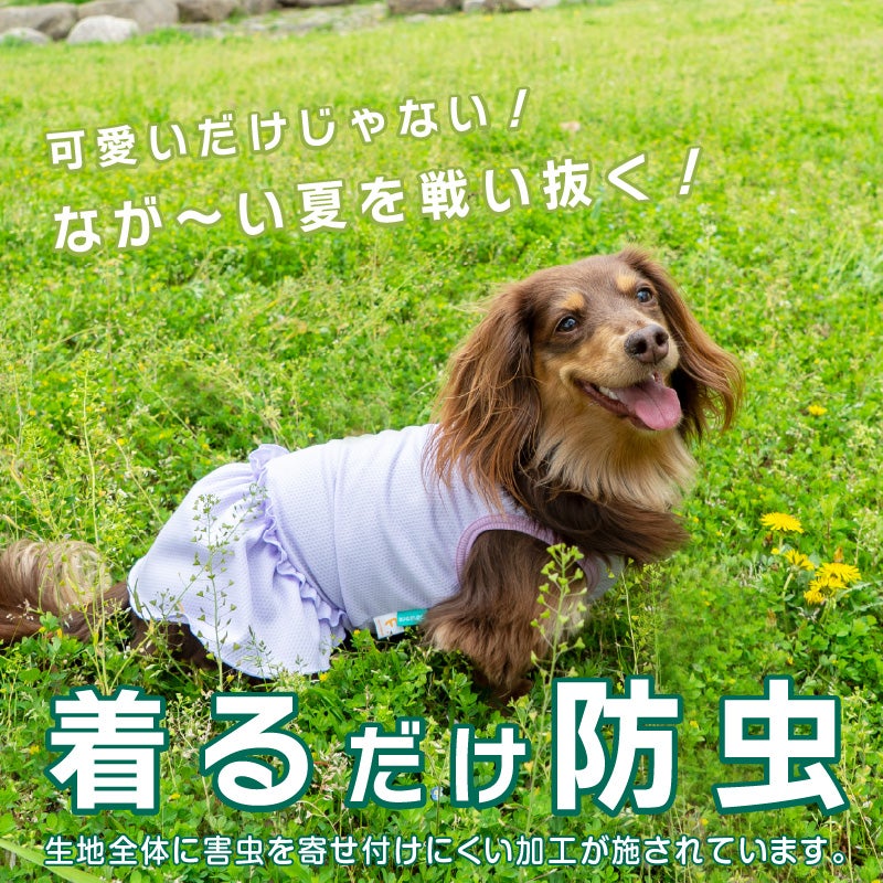 ワンポイント防蚊フリルワンピース(ダックス・小型犬用)