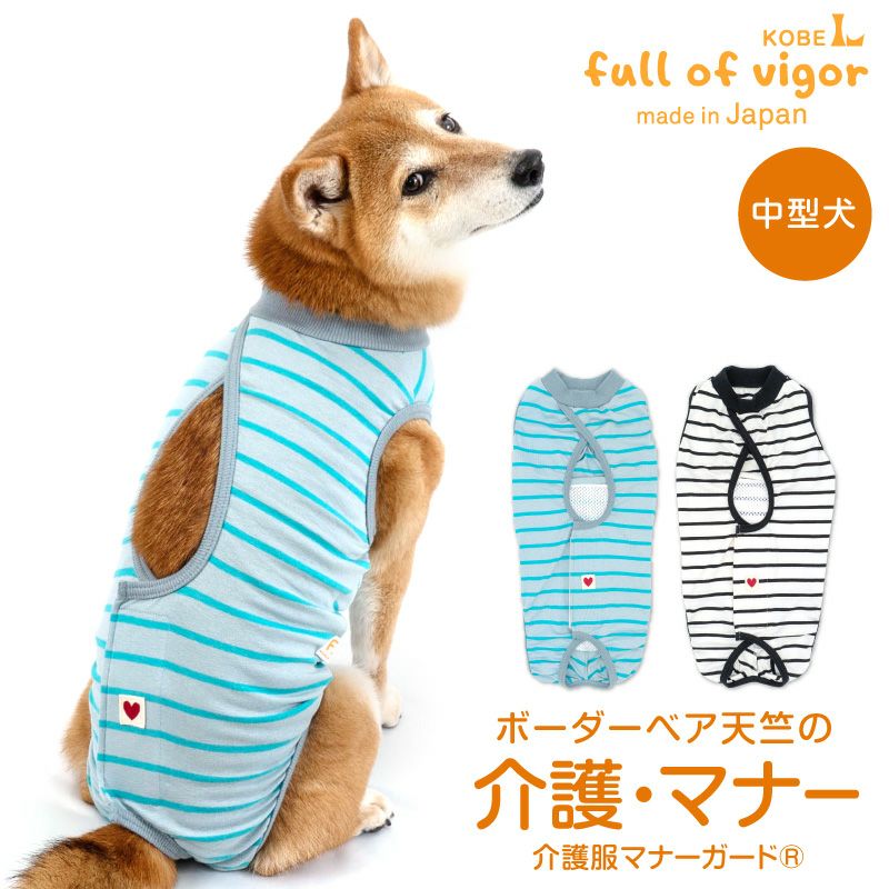 中型犬用 ボーダー ベア天 介護服 マナーガード(R) 男女兼用