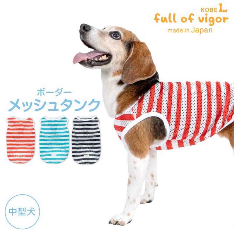 中型犬用 ボーダー メッシュ タンク | ダックス、猫 、小型犬、中型犬