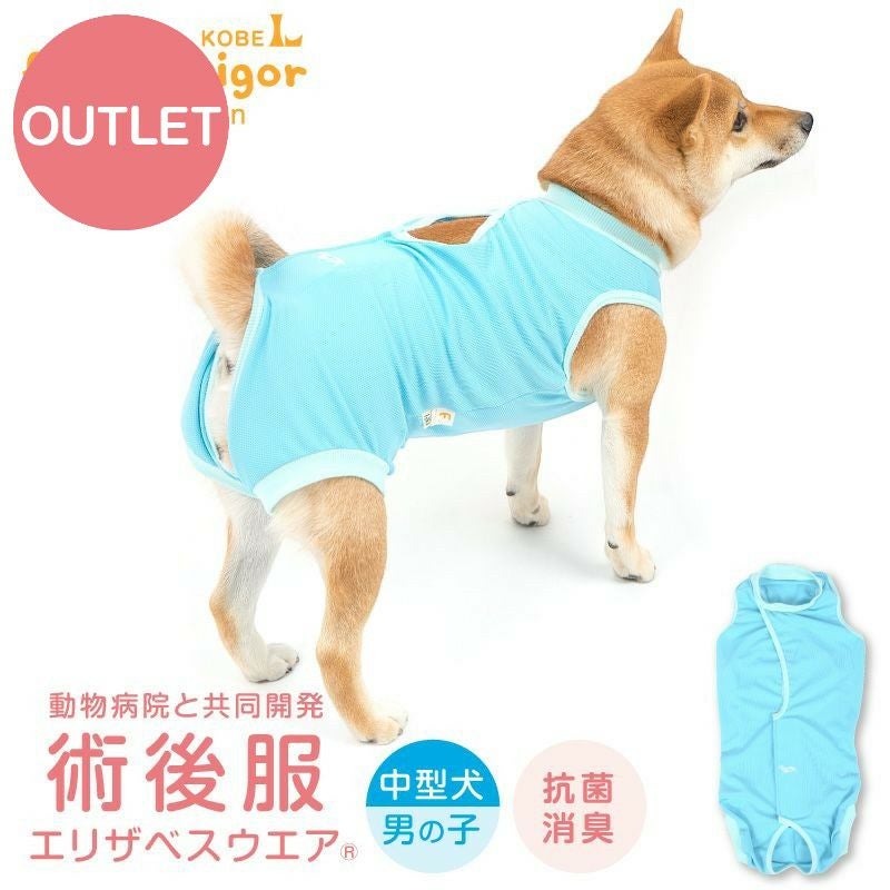 アウトレット】中型犬用 術後服 エリザベスウエア(R) 男の子 抗菌 消臭