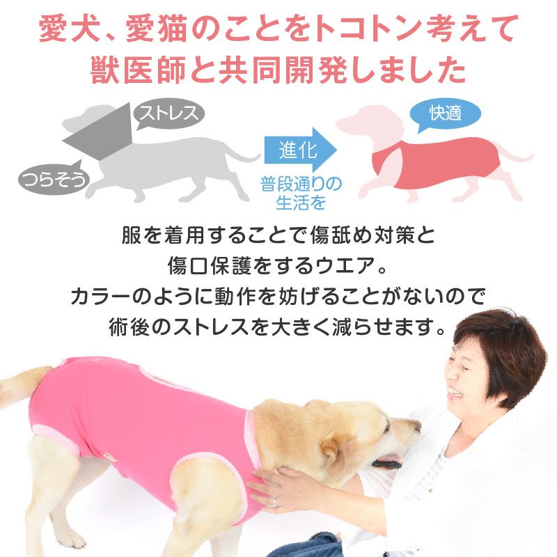 アウトレット】中型犬用 術後服 エリザベスウエア(R) 男の子 抗菌 消臭