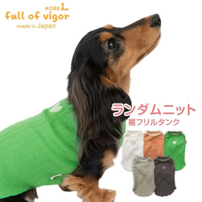 ランダムニット裾フリルタンク(ダックス・小型犬用)
