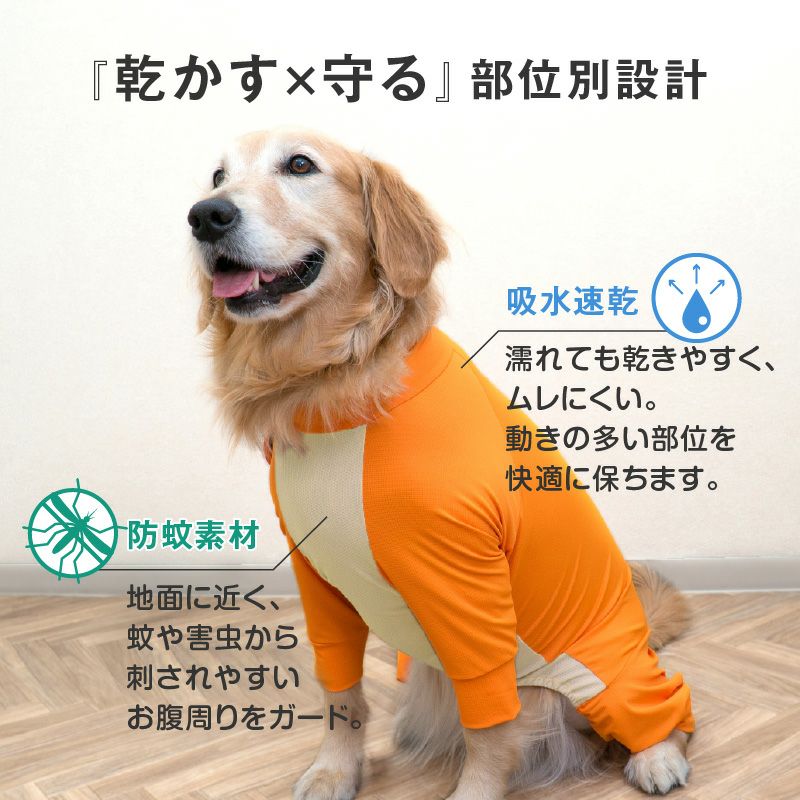 大型犬用 伸びて 着せやすい ドッグプレイ(R) 吸水速乾 防蚊 ラッシュ