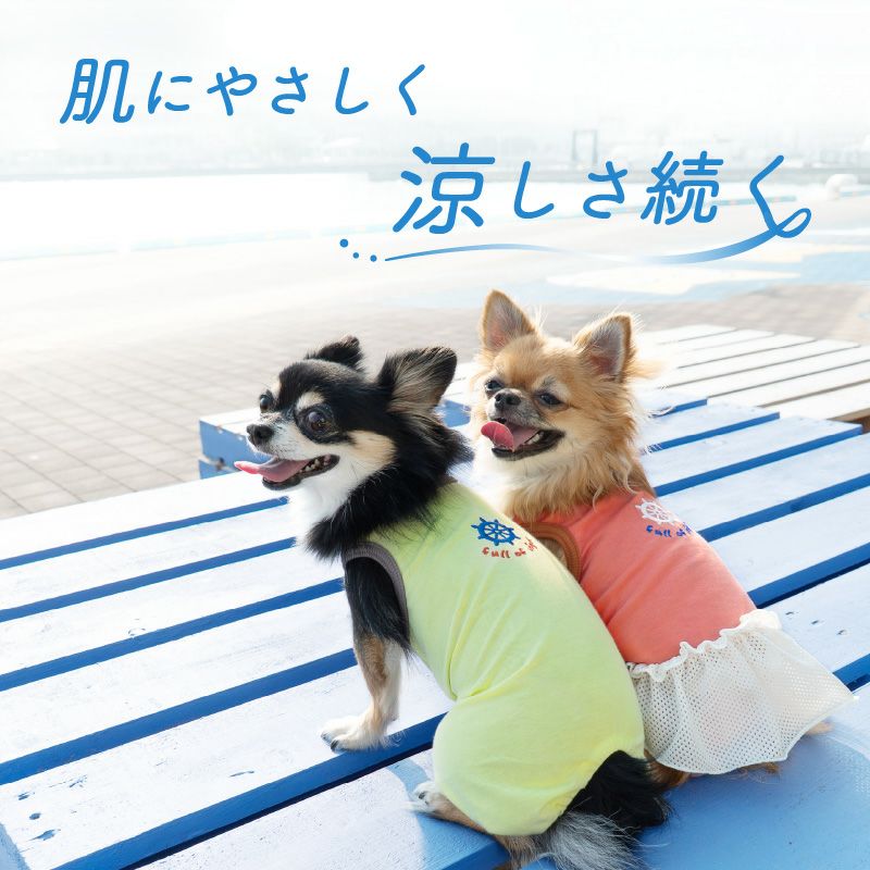 接触冷感 ひんやりコットン 天竺 ワンポイント おそろコーデ 袖なし