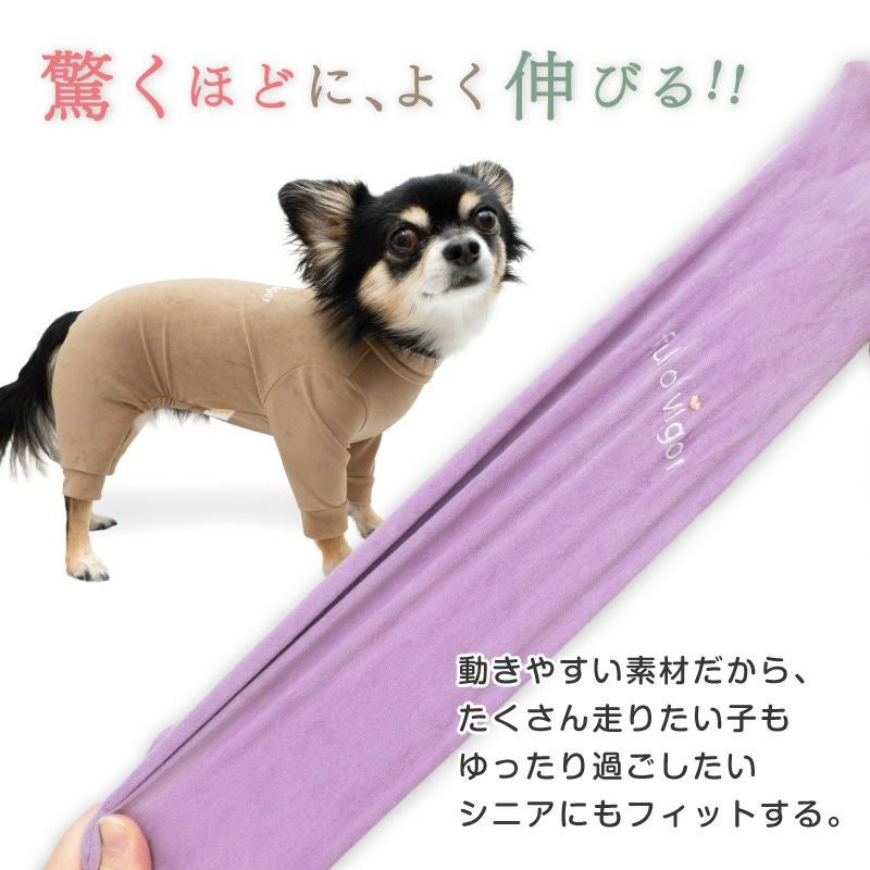 ベロア 長袖 つなぎ ダックス 小型犬用 | ダックス、猫 、小型犬、中型