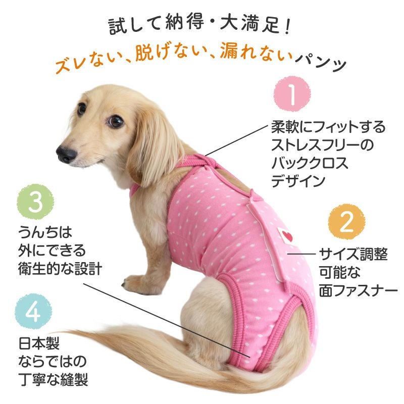 ドット ジャガード 介護服 マナーガード(R) 男女兼用 ダックス 小型犬
